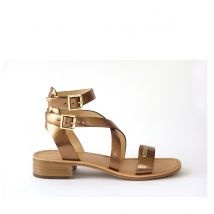 Les Tropeziennes Par M Belarbi Sandali In Pelle Con Piccolo Tacco Hocean Marrone Donna Taglie 38