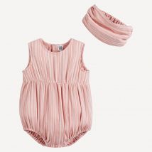 La Redoute Collections Set 2 Pezzi Composto Da Una Barboteuse E Un Bandeau A Righe Altro Taglie 24 mesi - 86 cm