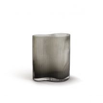 La Redoute Interieurs Vaso In Vetro Fumé Striato H21 Cm, Anija