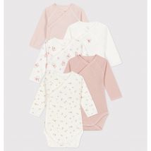 Petit Bateau Confezione Da 5 Body A Maniche Lunghe Rosa Taglie 6 mesi - 67 cm
