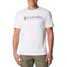 Columbia T-shirt Maniche Corte Logo Al Petto Essentiel Bianco Uomo Taglie S