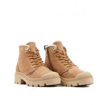 Palladium Sneakers Alte In Pelle Pallabase Nbk Beige Donna Taglie 41