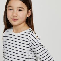 La Redoute Collections T-shirt Alla Marinara Maniche Lunghe In Cotone Blu Bambina Taglie 5 anni - 108 cm