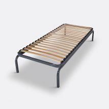 La Redoute Interieurs Letto Estraibile Pieghevole In Metallo Grigio Taglie 2 x 80 x 190 cm