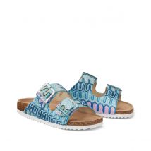 Colors Of California Sabot Piatti Fantasia Blu Donna Taglie 38