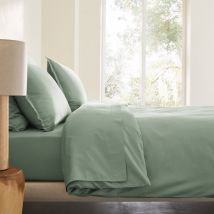 Am.pm Copripiumone In Satin Di Cotone Lavato, Saria Verde Taglie 240 x 220 cm