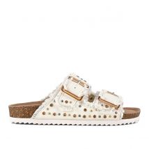 Colors Of California Sabot In Denim E Borchie Bianco Donna Taglie 40