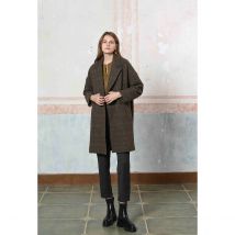 See U Soon Cappotto Media Lunghezza Collo A Revers Grigio Donna Taglie M/L