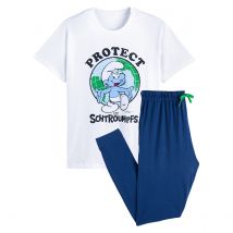 Schtroumpfs Pigiama Puffi Protec Bianco Uomo Taglie XL