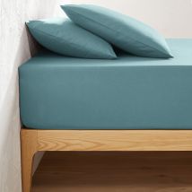 La Redoute Interieurs Lenzuolo Con Angoli Tinta Unita Cotone, Balza 32cm, Scenario Blu Taglie 90 x 190 cm