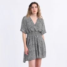 Lili Sidonio Abito Corto Effetto Cache-cœur Nero Donna Taglie S