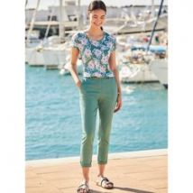 Pantalón recto chino de sarga stretch