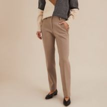 Pantalón recto, talle alto, punto elástico