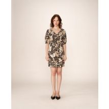 Vestido corto de algodón, estampado tropical PAVANE
