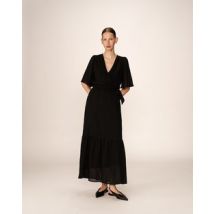 Vestido largo fluido con cinturón, PERSE