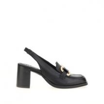 Mocasines slingback de tacón, de piel
