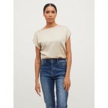 Camiseta satinada, cuello redondo