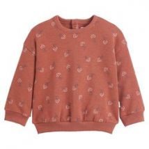 Sudadera cuello redondo, botones de presión detrás, de felpa