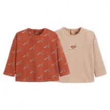 Lote de 2 camisetas de manga larga estampadas
