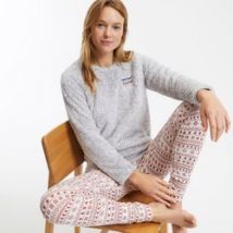 Pijama con parte superior polar y pantalón de algodón