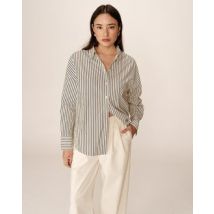 Camisa de rayas oversize con puños bordados, PARSONS