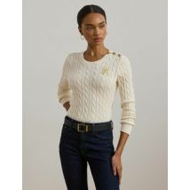 Chaleco con cuello redondo de punto trenzado