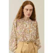 Blusa estampada, cuello redondo, manga larga, JEANNE