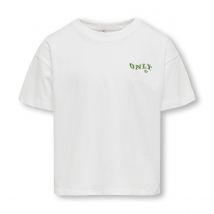 Kids Only T-shirt Cropped A Maniche Corte Bianco Bambina Taglie 9/10 anni - 132/138 cm