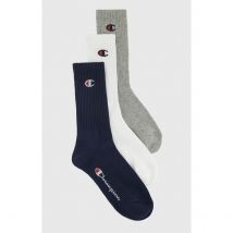 Lote de 3 pares de calcetines logotipo pequeño Hombre Talla 35/38. Color Blanco
