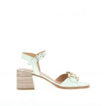 Sandales à talons, cuir