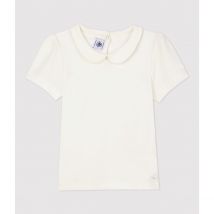 Petit Bateau T-shirt Maniche Corte Con Colletto Bianco Bambina Taglie 4 anni - 102 cm