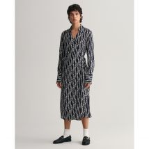 Vestido cruzado con estampado gráfico Mujer Talla 40. Color Azul