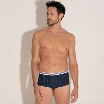 Slip taille haute à rayures ouvert