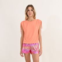 Lili Sidonio T-shirt A Maniche Corte Con Lacci Arancione Donna Taglie M