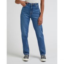 Vaquero recto Carol, talle alto Mujer Talla 31 Longitud 31. Color Azul