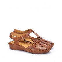 Sandales semi-compensées en cuir Vallarta.