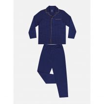 Pyjama long col chemise et ouvert