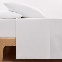 La Redoute Interieurs Lenzuolo Piatto Tinta Unita In Cotone Biologico, Scenario Bianco Taglie 150 x 250 cm