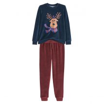 Pyjama velours, motif renne