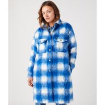 Abrigo a cuadros Mujer Talla S. Color Azul