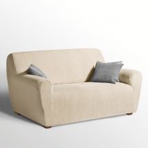 So'home Funda elástica para sillón y sofá AHMIS. Talla 2 plazas. Color Blanco