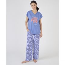 Conjunto de pijama de manga corta Climatyl Mujer Talla L. Color Azul
