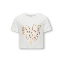 Kids Only T-shirt Cropped A Maniche Corte Bianco Bambina Taglie 11/12 anni - 144/150 cm