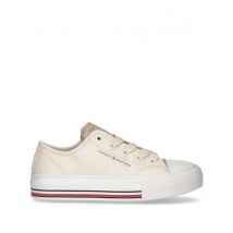 Tommy Hilfiger Kids Sneakers Basse In Tela Beverly Con Lacci Beige Bambina Taglie 37