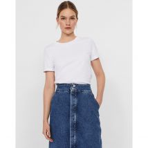 Camiseta de cuello redondo y manga corta Mujer Talla M. Color Blanco