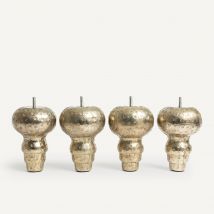 Lot 4 pieds sommier manguier alliage martelé Rani