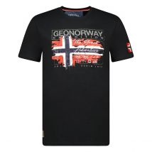 Geographical Norway T-shirt A Maniche Corte Con Stampa Jrusty Nero Uomo Taglie XL