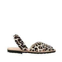 Sandales plates, motif léopard AVARCA COMPOSTELLE