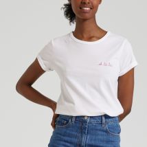 Maison Labiche Camiseta OHLALA de algodón orgánico con cuello redondo. Talla L. Color Blanco