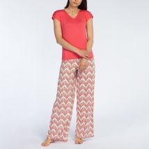 Pijama de manga corta de viscosa Kilim Mujer Talla S. Color Rosa